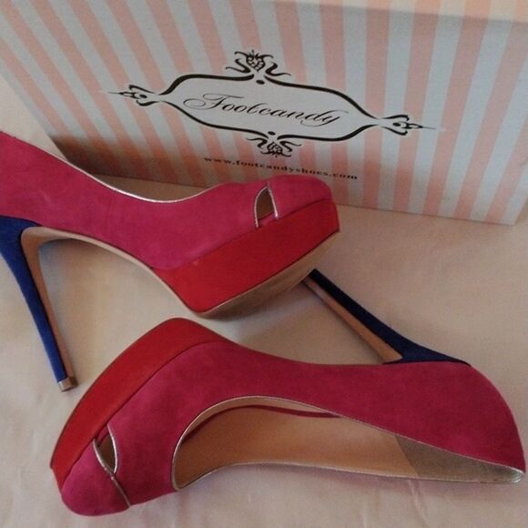 Footcandy Color Block Platform Heels - Picture 4 of 13